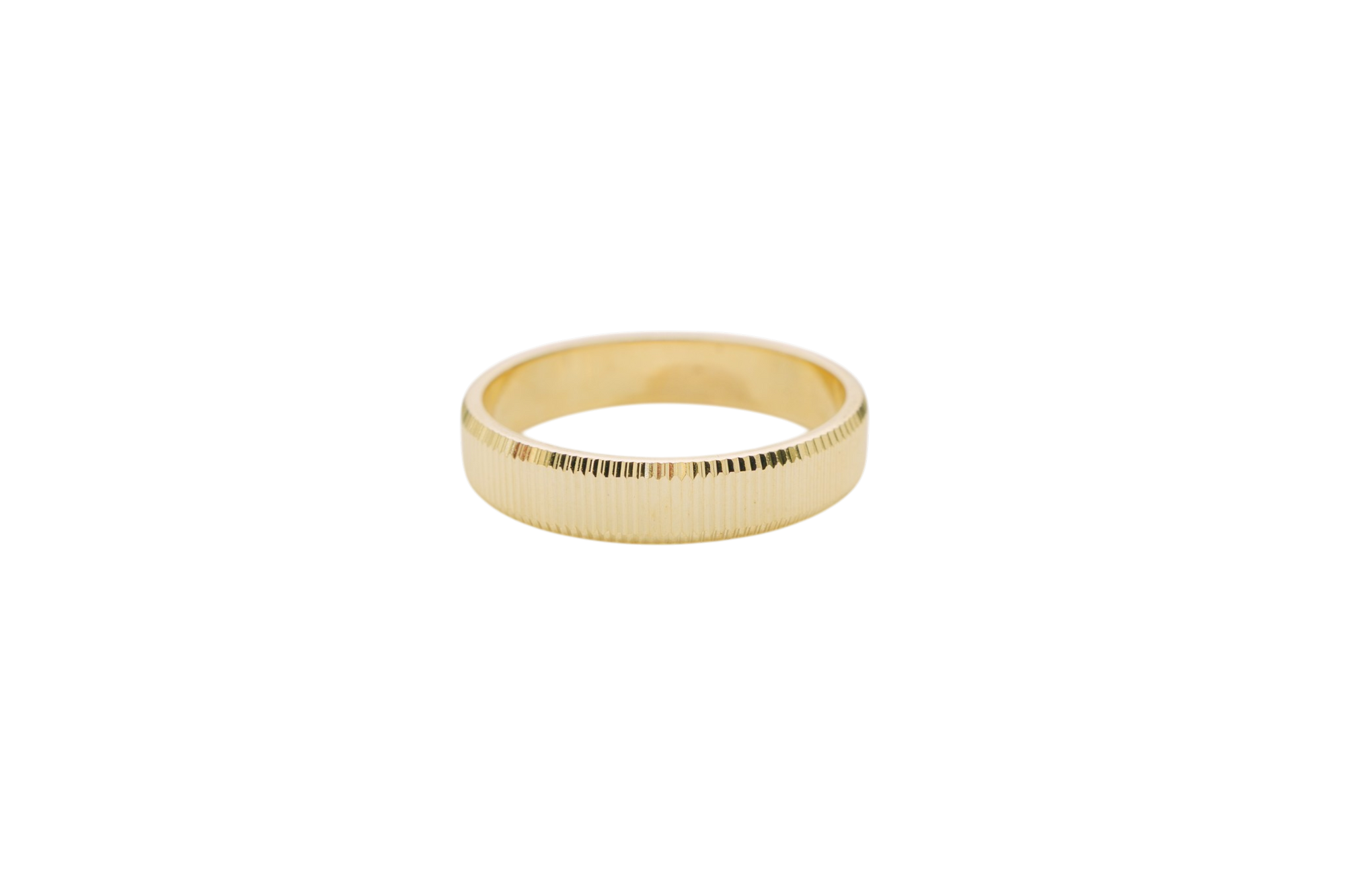 14KT Gold Ring Unisex Solid Currency Edge Band 5mm