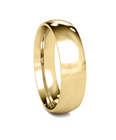 14KT Gold Ring Unisex Solid Plain Wedding Band 6mm