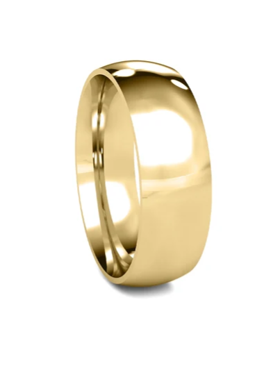 14KT Gold Ring Unisex Solid Plain Wedding Band 7mm