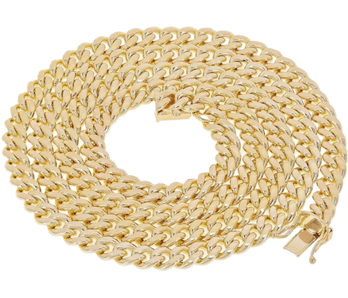 14KT Gold Chain Hollow Curb 8mm