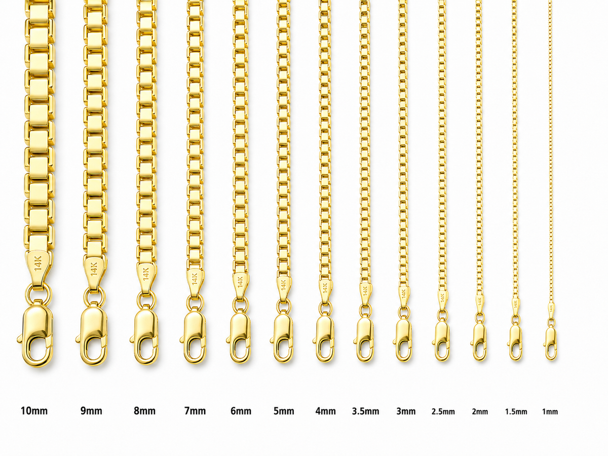 14KT Gold Bracelet Box Link 10mm
