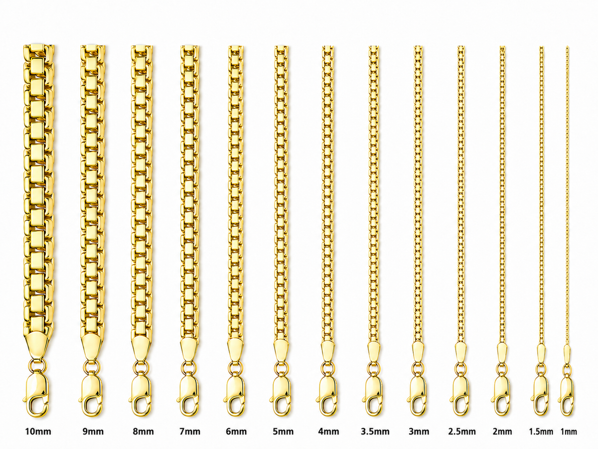 14KT Gold Bracelet Solid Box Franco 1.5mm