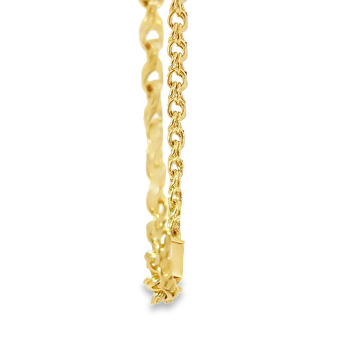 14KT Gold Chain Hollow Chino with Plain Box Clasp 8.5mm