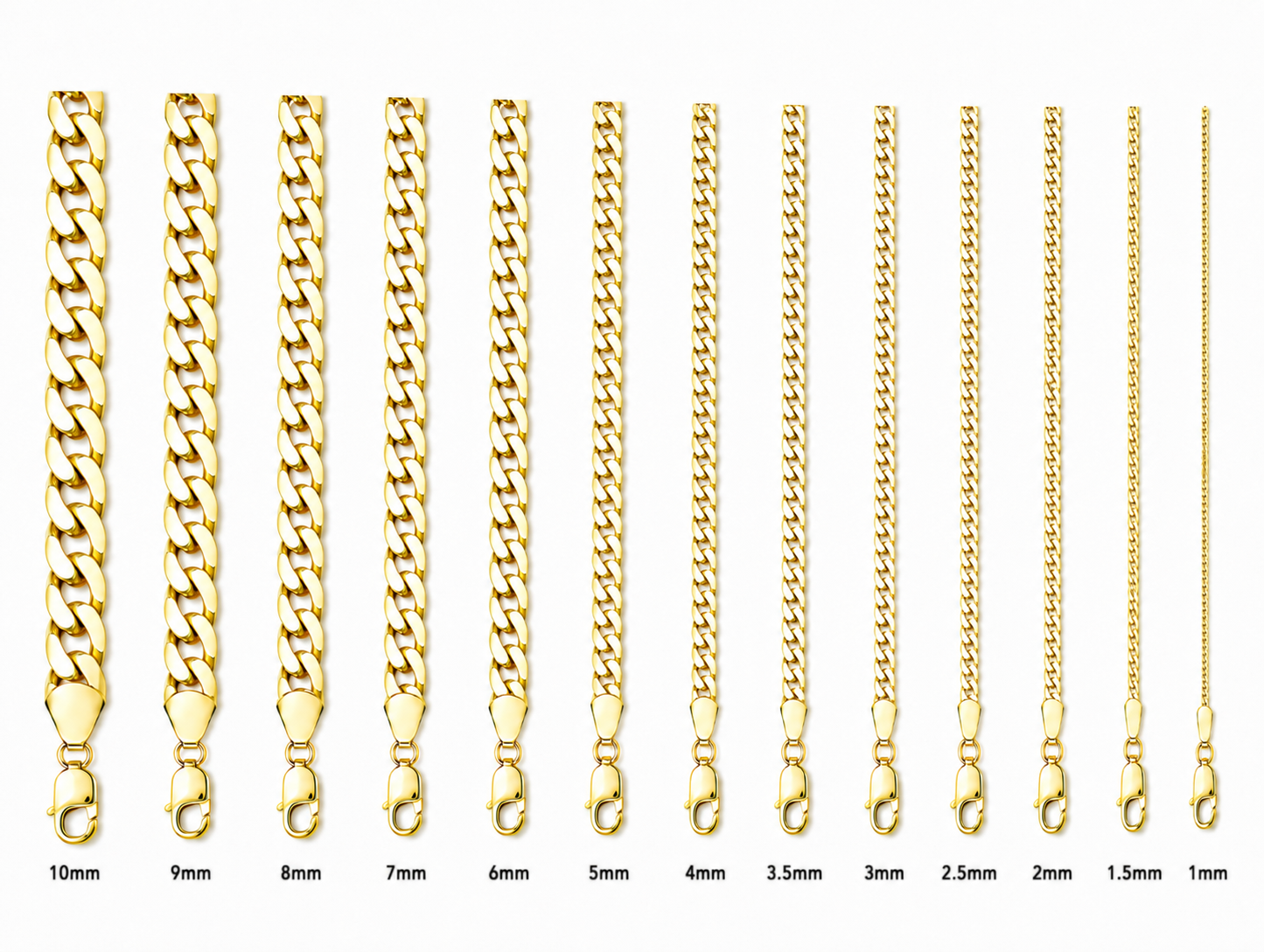 14KT Gold Bracelet Hollow Curb 2mm