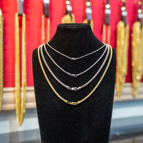 14KT Gold Chain Hollow Rolo 7mm
