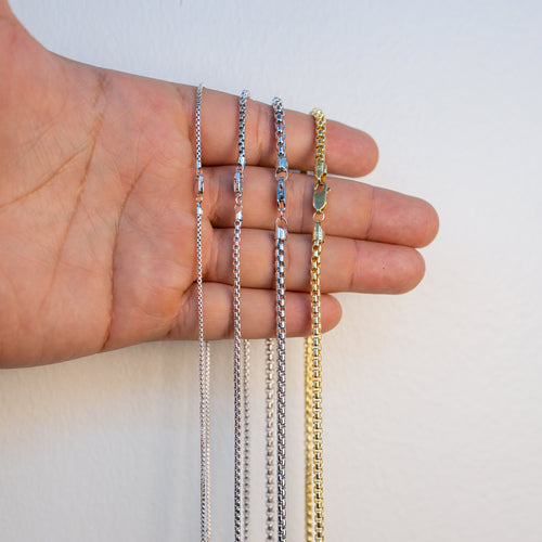 14KT Gold Chain Hollow Rolo 1mm