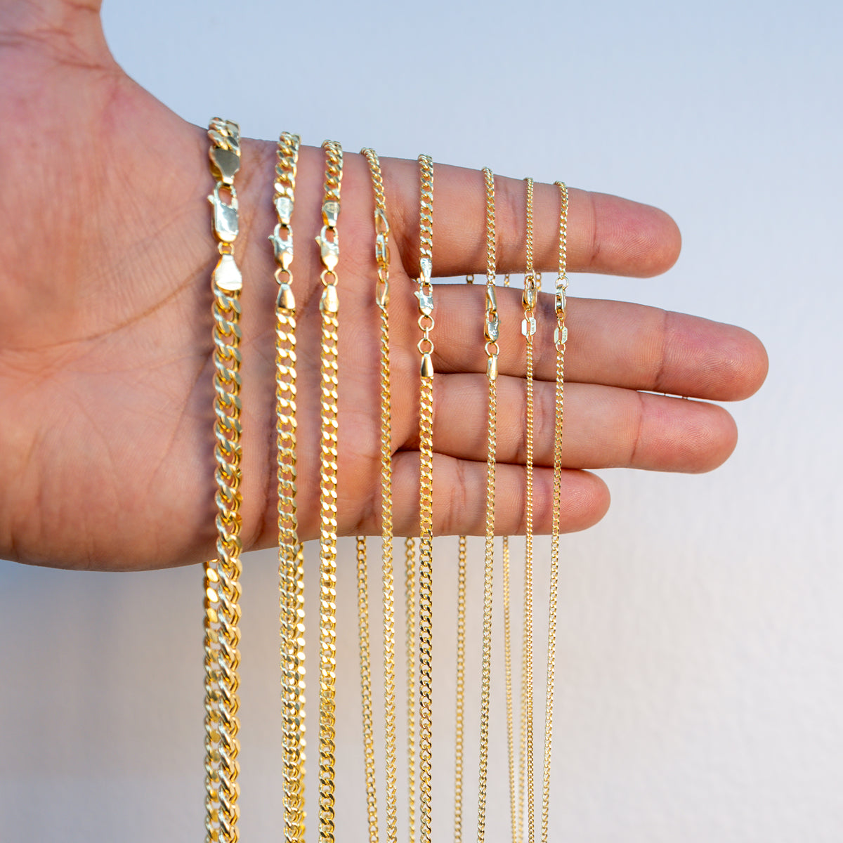 14KT Gold Chain Solid Box Franco 1.5mm