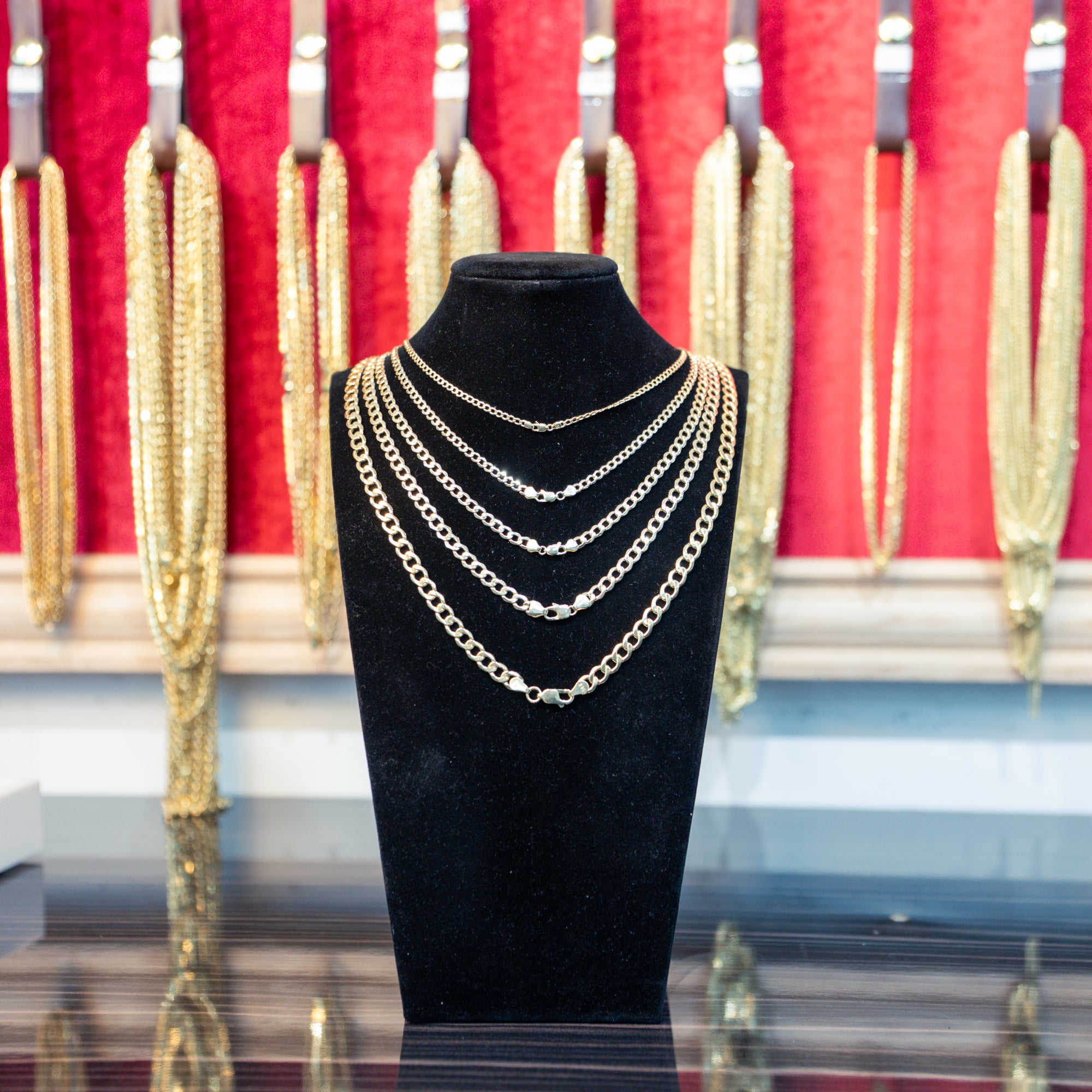 14KT Gold Chain Hollow Curb 8mm