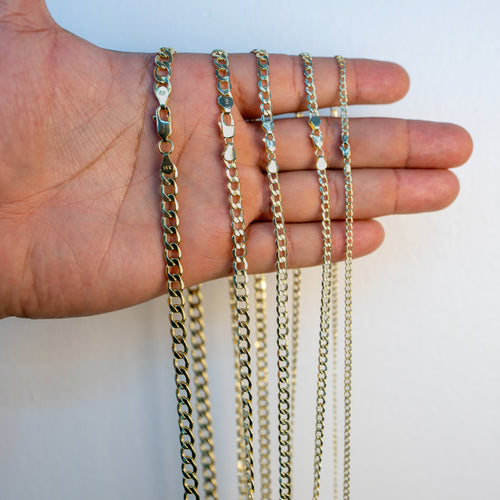14KT Gold Chain Hollow Curb 12mm