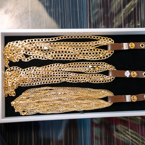 14KT Gold Chain Hollow Curb Pave 2mm