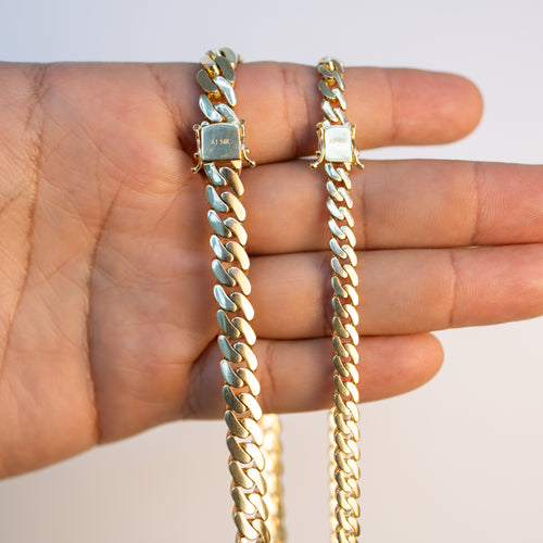 14KT Gold Chain Semi Solid Royal Miami 7mm