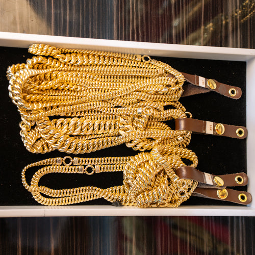 14K Gold Chain Princessa with White CZ Stones and Plain Clasp