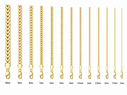 14KT Gold Chain Hollow Flat Franco 2mm