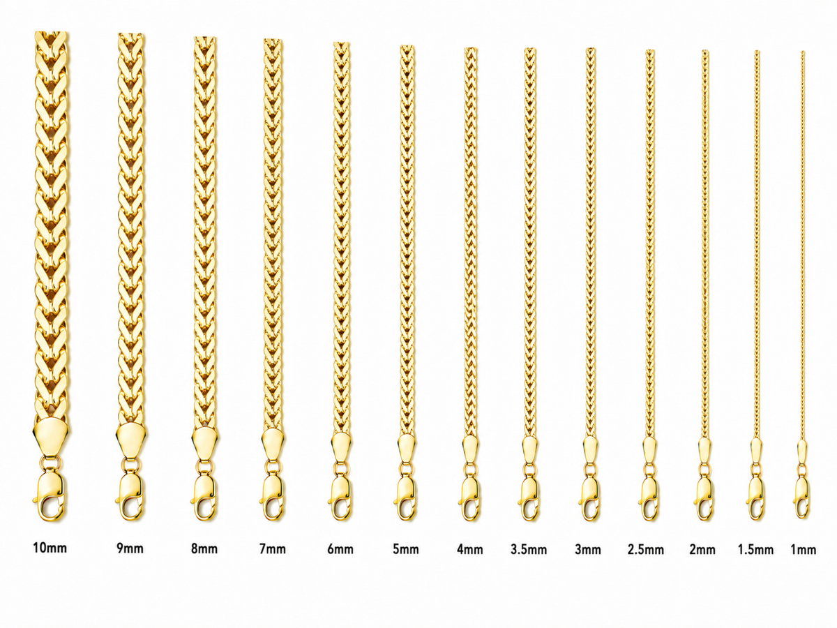 14KT Gold Chain Hollow Flat Franco 5mm