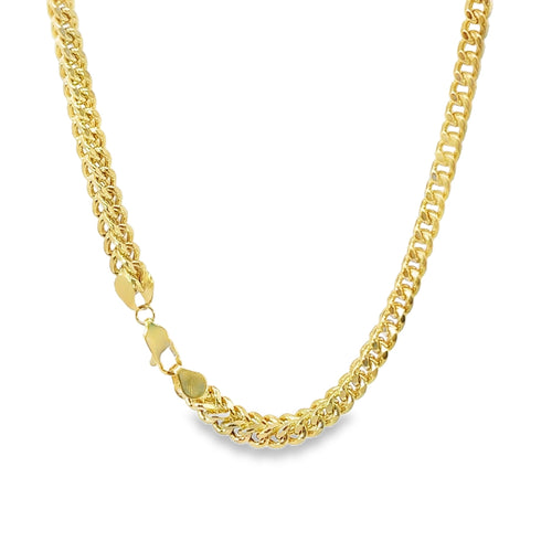 14KT Gold Chain Hollow Box Franco 6.5mm