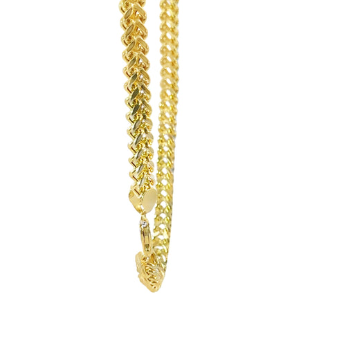 14KT Gold Chain Hollow Box Franco 6.5mm