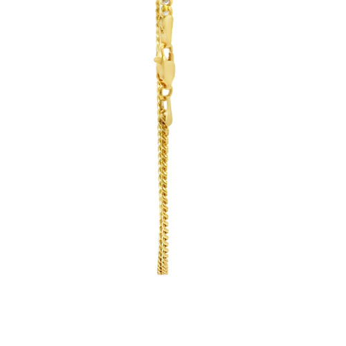 14KT Gold Chain Hollow Miami Cuban with Plain Lobster Clasp 2mm