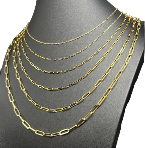 14KT Gold Chain Solid Paper Clip 5mm