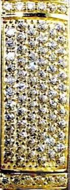 14KT Gold Chain Solid Chino Heart White CZ Box Clasp 10mm