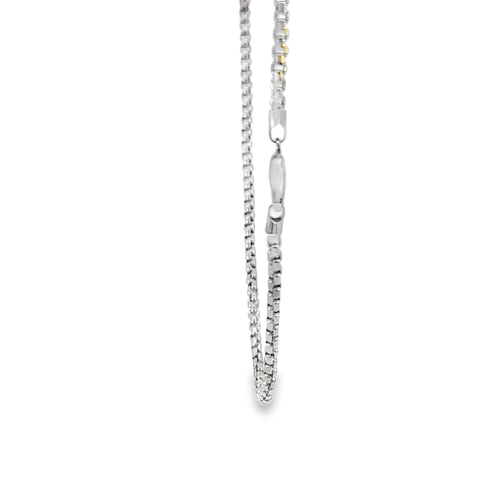 14KT Gold Chain Hollow White Gold Rolo 2mm