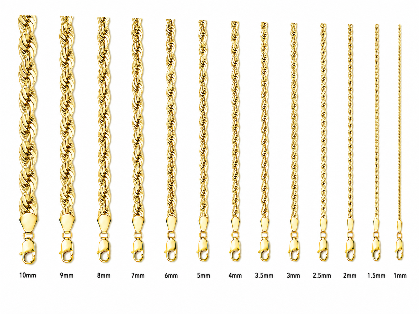 14KT Gold Bracelet Solid Diamond Cut Rope 10mm