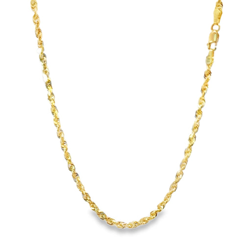 14KT Gold Chain Solid Diamond Cut Rope 2.5mm