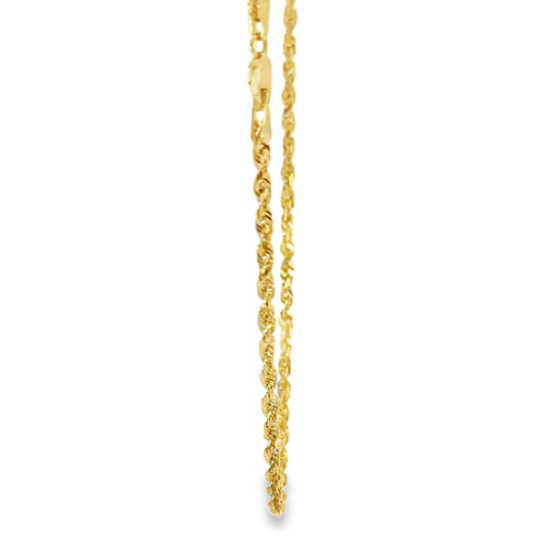 14KT Gold Chain Solid Diamond Cut Rope 2.5mm