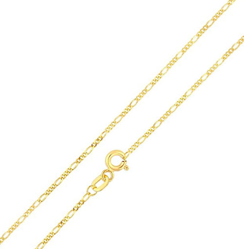 14KT Gold Chain Solid Figaro with Spring Lock Clasp 2mm