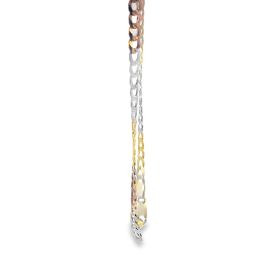 14KT Gold Chain Hollow Tri Tone Curb 4.5mm