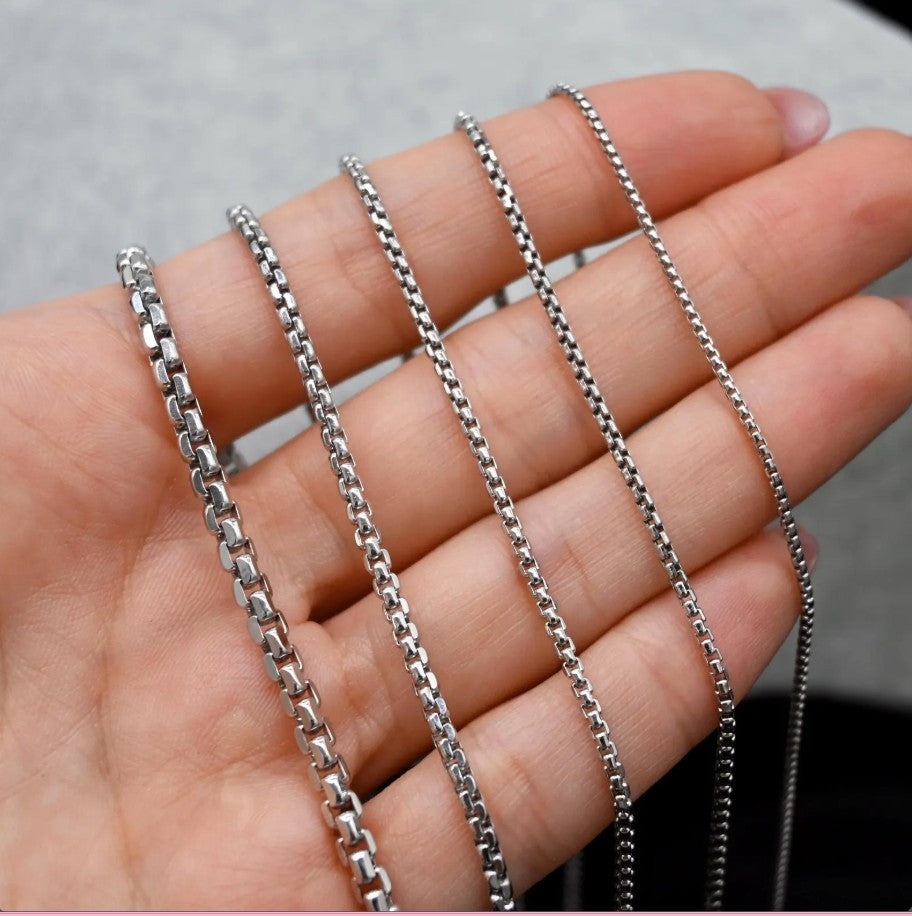 14KT Gold Chain Solid White Gold Rolo 2mm