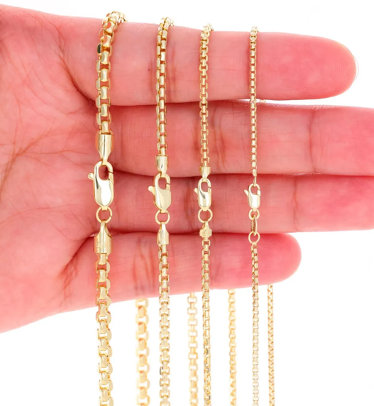 14KT Gold Chain Hollow Rolo 6mm