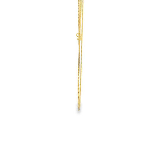 14KT Gold Solid Thin Chain Box Link with Spring Lock Clasp .7mm