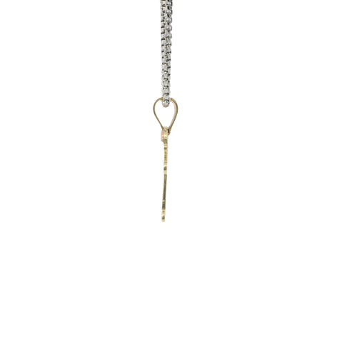 14KT Gold Charm Mini Tri Tone Boy / Boy Twins with Plain Bell