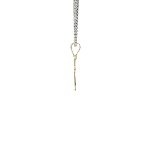 14KT Gold Charm Mini Tri Tone Boy / Boy Twins with Plain Bell
