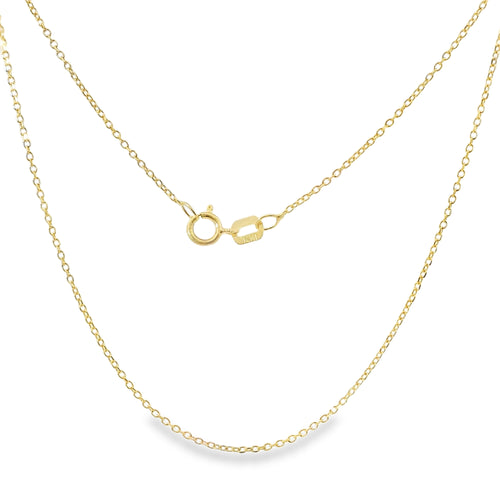 14KT Gold Solid Thin Chain Cable Link with Spring Lock Clasp .4mm