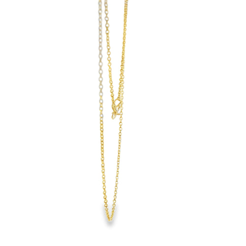 14KT Gold Solid Thin Chain Cable Link with Spring Lock Clasp .4mm