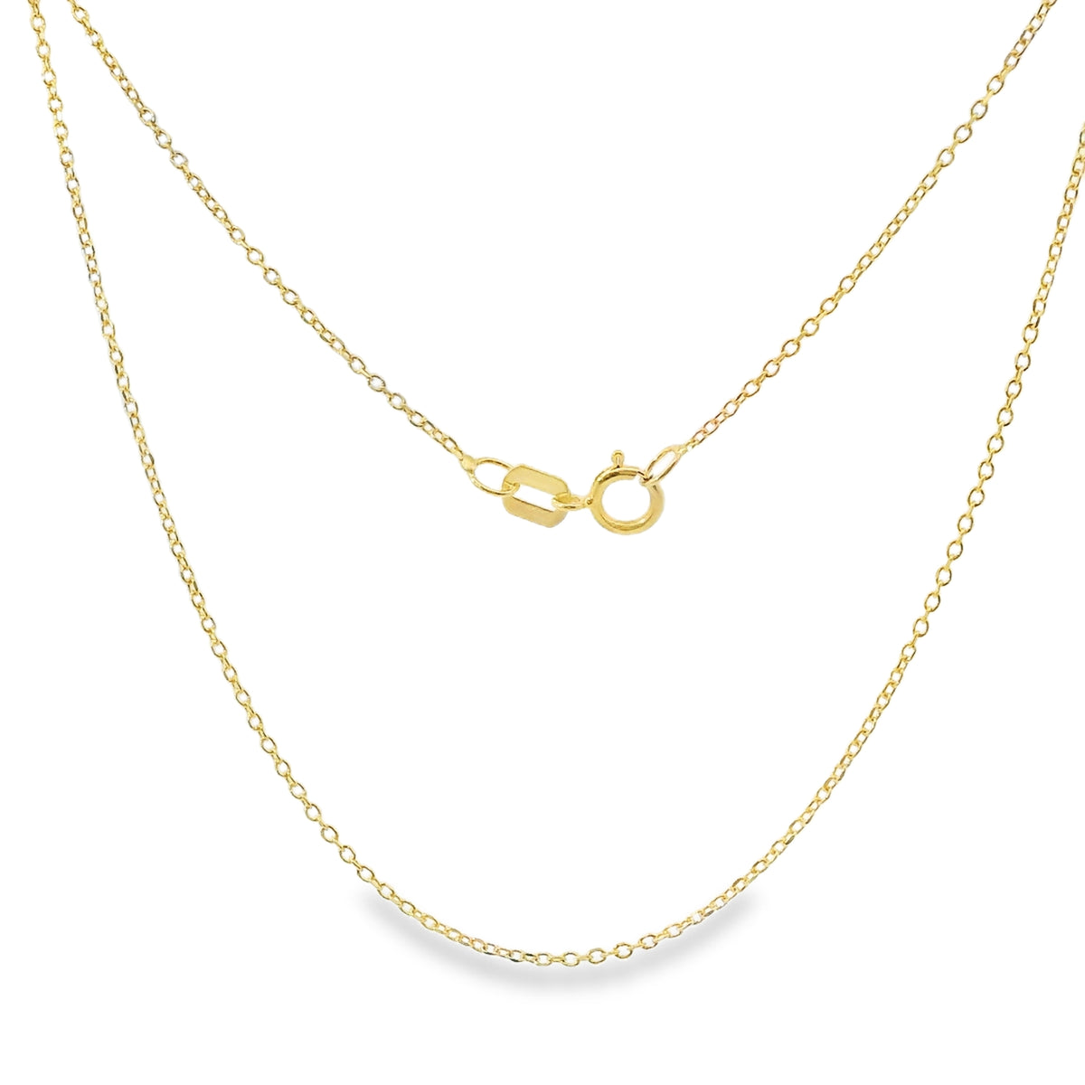 14KT Gold Solid Thin Chain Cable Link with Spring Lock Clasp .4mm