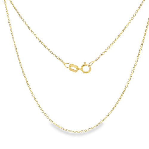 14KT Gold Solid Thin Chain Cable Link with Spring Lock Clasp .4mm