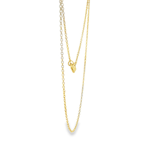 14KT Gold Solid Thin Chain Cable Link with Spring Lock Clasp .4mm