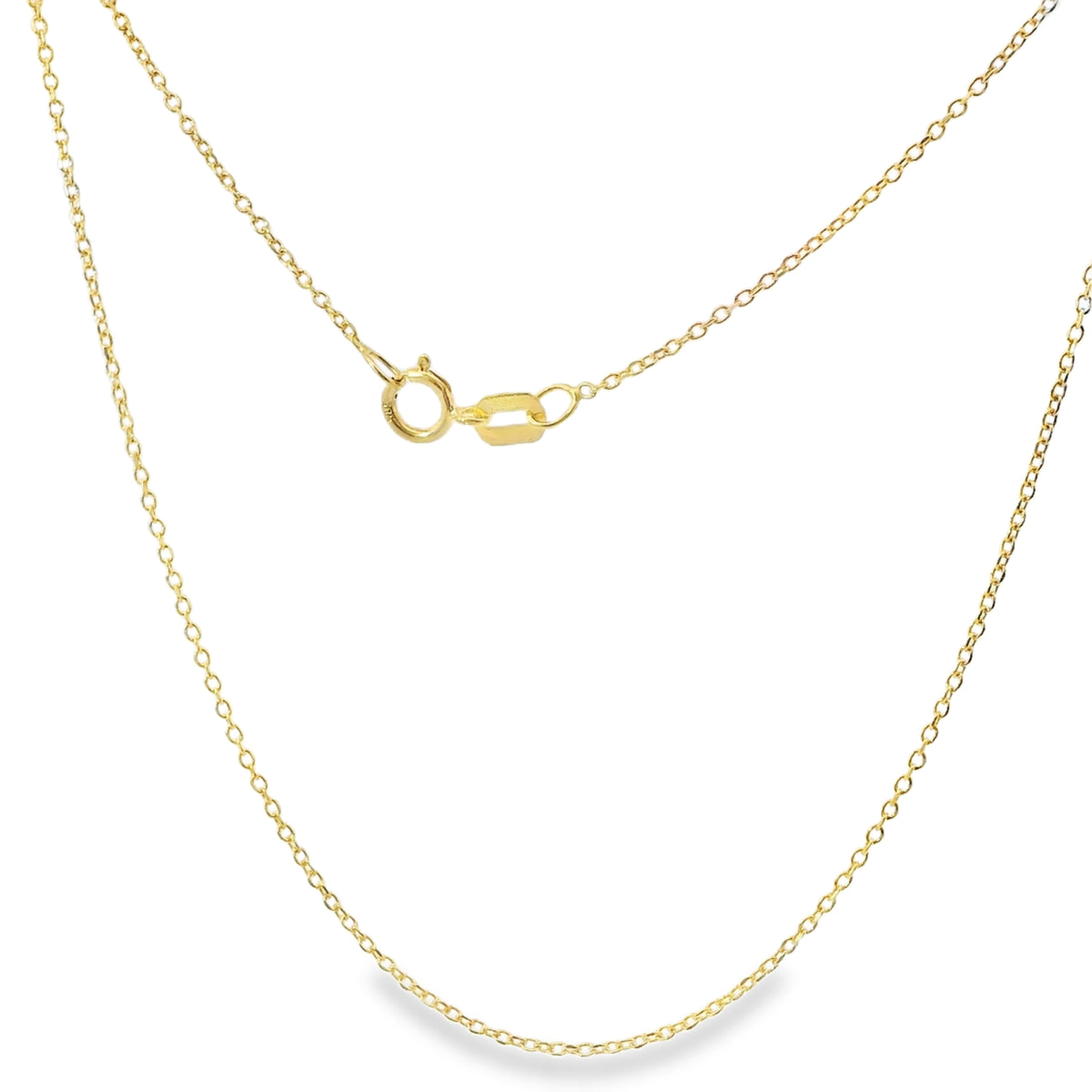 14KT Gold Solid Thin Chain Cable Link with Spring Lock Clasp .5mm
