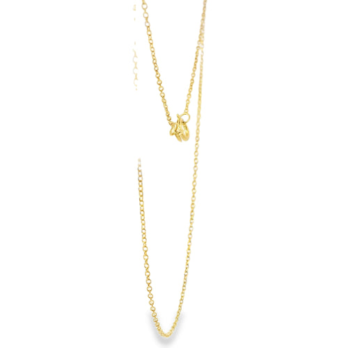 14KT Gold Solid Thin Chain Cable Link with Spring Lock Clasp .5mm