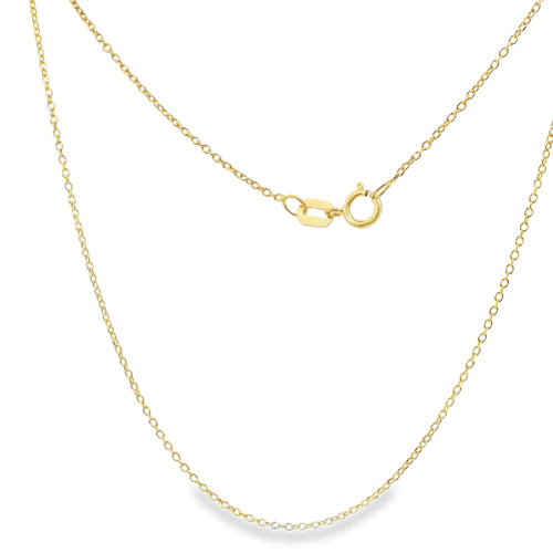 14KT Gold Solid Thin Chain Cable Link with Spring Lock Clasp .5mm