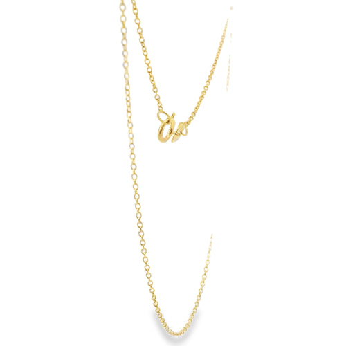 14KT Gold Solid Thin Chain Cable Link with Spring Lock Clasp .5mm