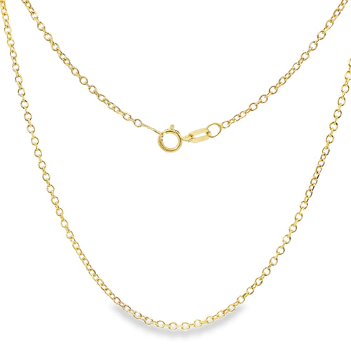 14KT Gold Solid Thin Chain Cable Link with Spring Lock Clasp .7mm
