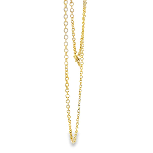 14KT Gold Solid Thin Chain Cable Link with Spring Lock Clasp .7mm