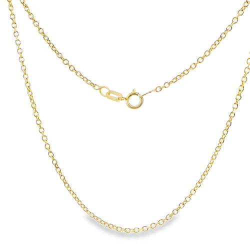 14KT Gold Solid Thin Chain Cable Link with Spring Lock Clasp .7mm