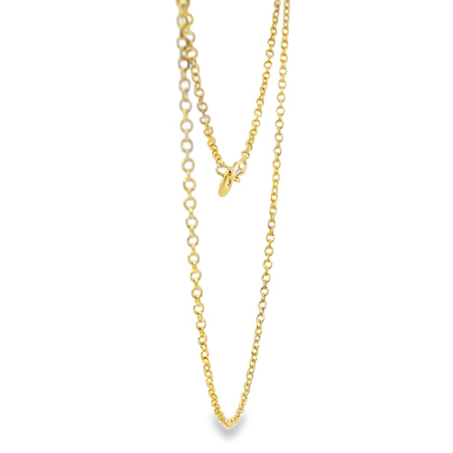14KT Gold Solid Thin Chain Cable Link with Spring Lock Clasp .7mm