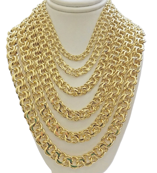 14KT Gold Chain Solid Chino with White CZ Box Clasp 1.5mm