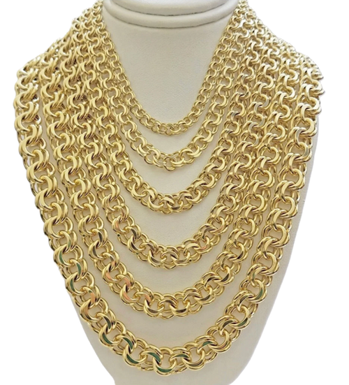 14KT Gold Chain Solid Chino with White CZ Box Clasp 1.5mm