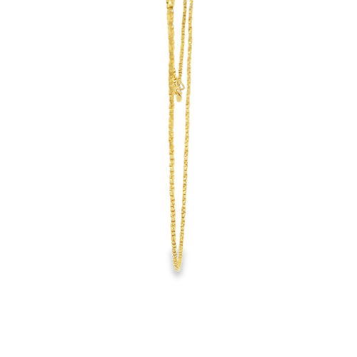 14KT Gold Solid Thin Chain Disco Box Link with Spring Lock Clasp 1mm